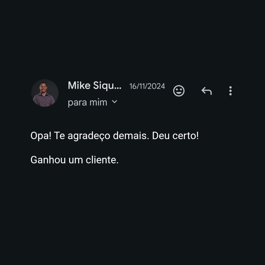 Aluno agradece pelo atendimento